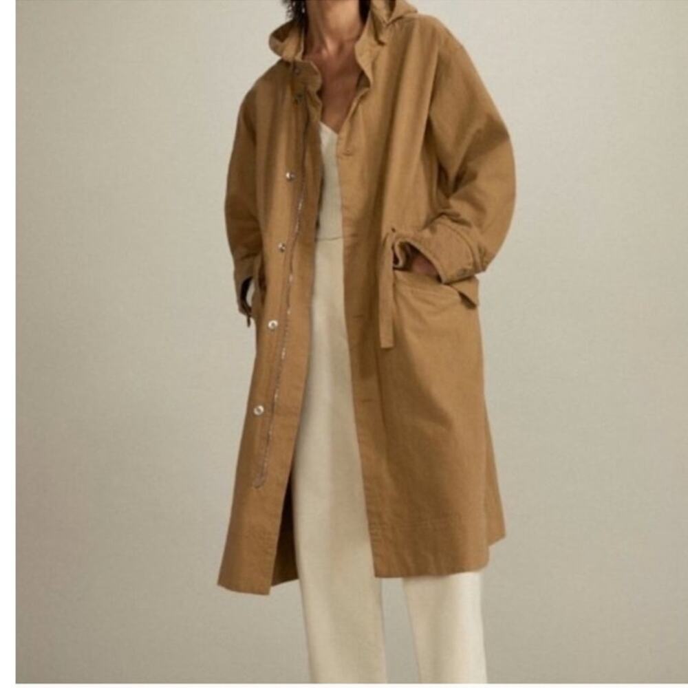 Everlane Canvas Organic Cotton Parka Brown XS Barn Jacket Anorak - Picture 1 of 10